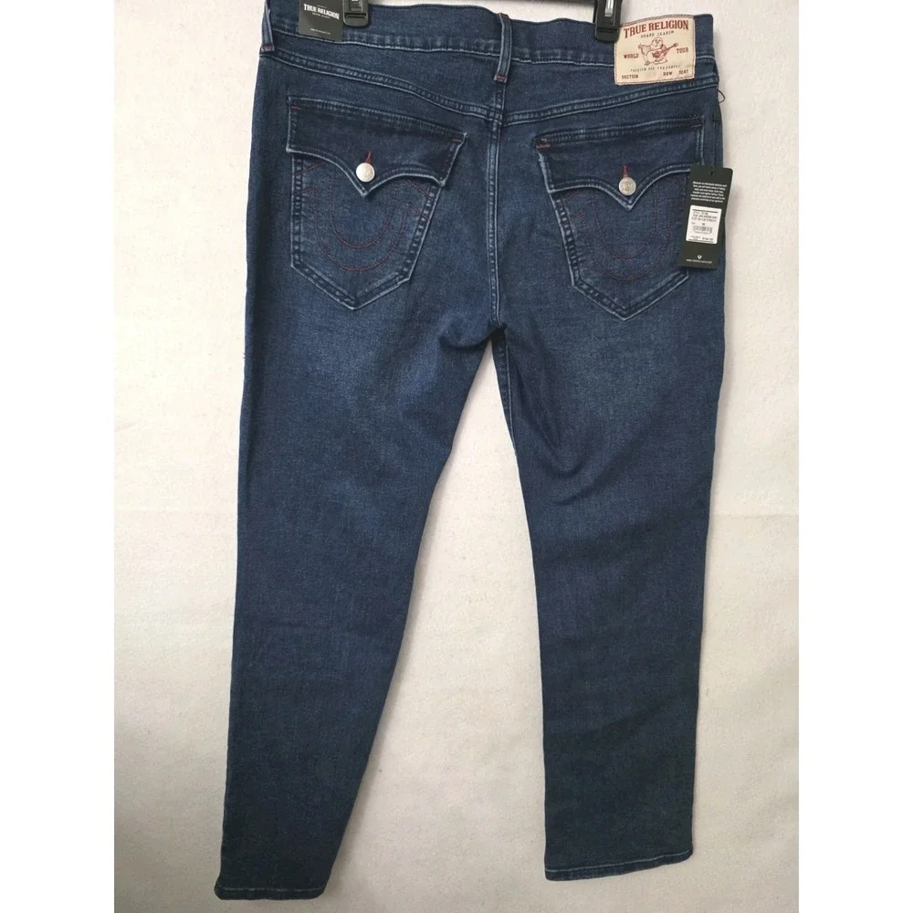 True Religion Ricky SN Flap Straight Style 701180 Dark Shivering Wash Sz 36x32